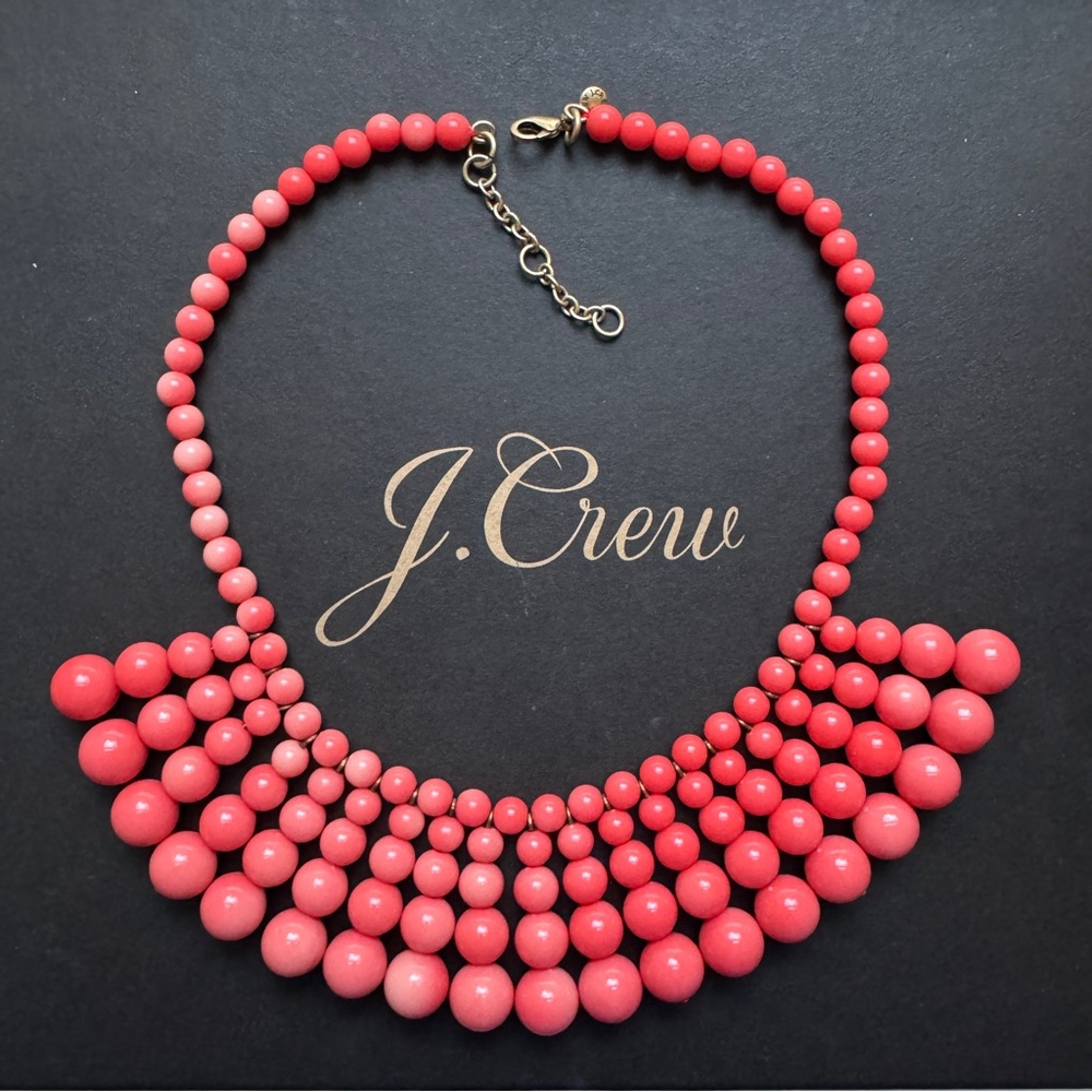 J. Crew bib necklace in coral